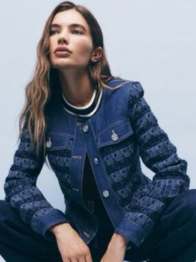 Women's - Blue Tweed Mix Blazer/Jacket